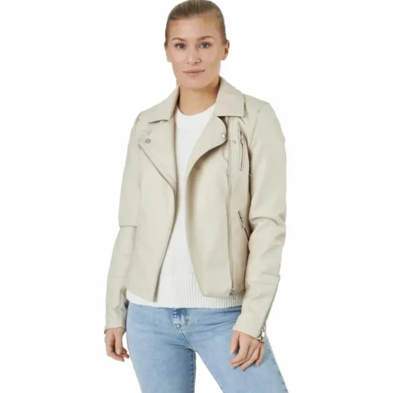 Onlgemma Faux Leather Biker Ot Silver Lining