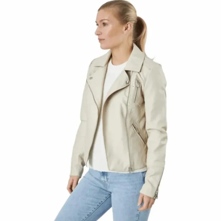 Onlgemma Faux Leather Biker Ot Silver Lining
