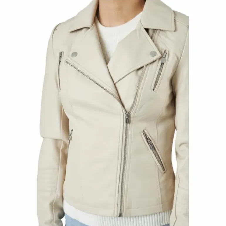 Onlgemma Faux Leather Biker Ot Silver Lining