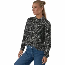 Onlnew Mallory L/s Blouse Aop Whitecap Gray