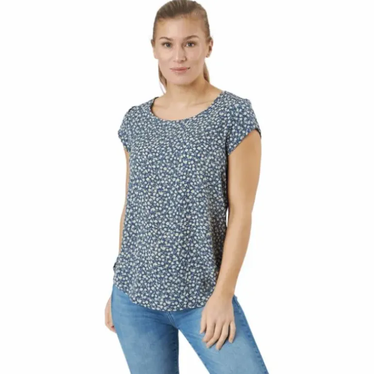 Onlvic Ss Aop Top Ptm Blue Mirage