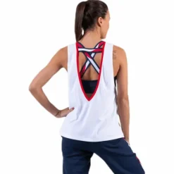 Open Back Tape Tank Top White