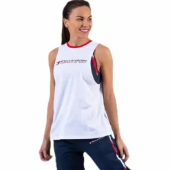 Open Back Tape Tank Top White