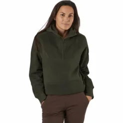 Oversized Zip Hood Forest Green