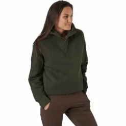 Oversized Zip Hood Forest Green