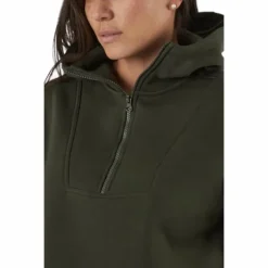 Oversized Zip Hood Forest Green