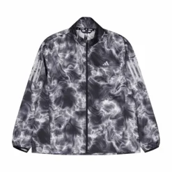 Own the Run Allover Print Hooded Running Windbreaker White