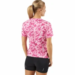 Own the Run Camo Running T-Shirt Clear Pink