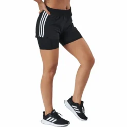 Pacer 3 Stripe Woven 2 In 1 Short Black / White