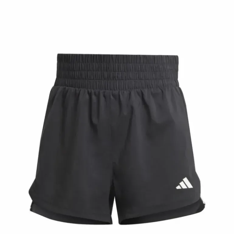 Pacer Training 3-Stripes Woven High-Rise Shorts Black / White
