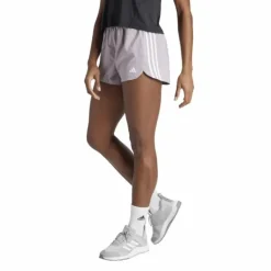 Pacer Training 3-Stripes Woven High-Rise Shorts Preloved Fig / White