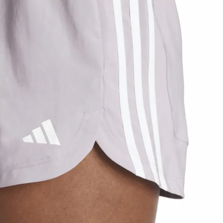 Pacer Training 3-Stripes Woven High-Rise Shorts Preloved Fig / White