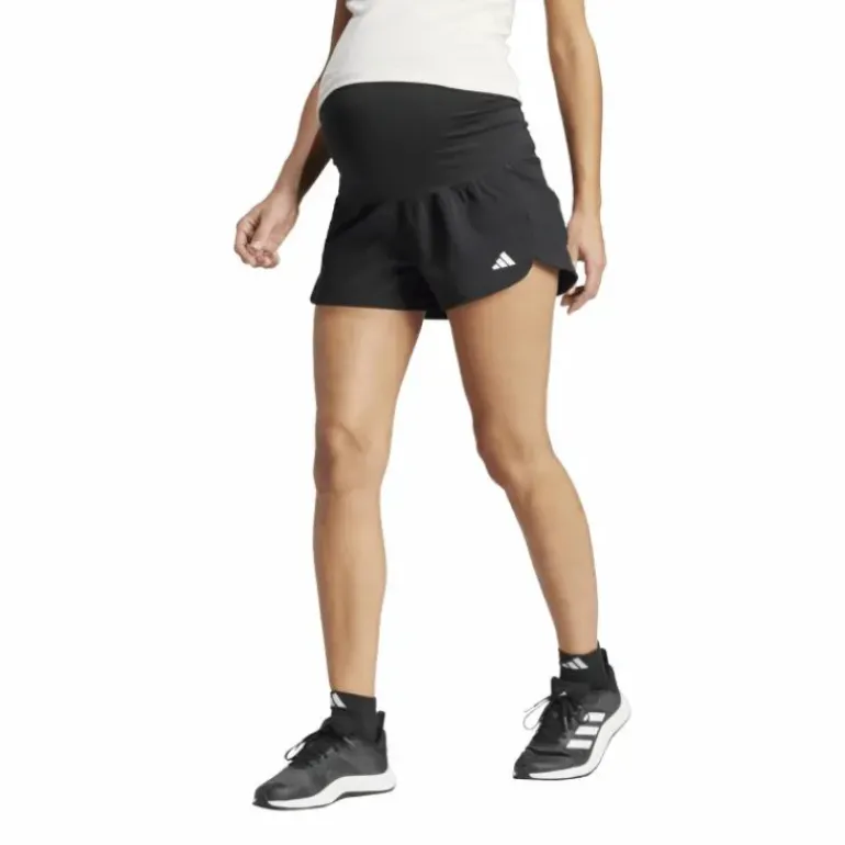 Pacer Woven Stretch Training Maternity Shorts Black / White