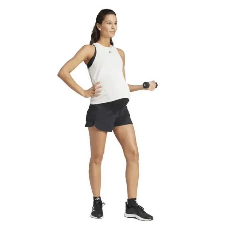 Pacer Woven Stretch Training Maternity Shorts Black / White