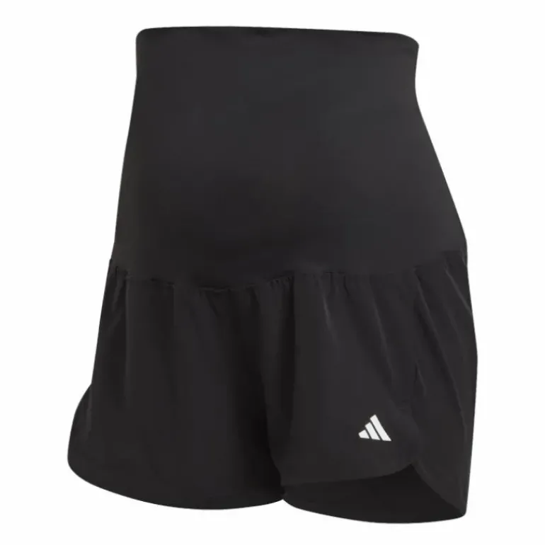 Pacer Woven Stretch Training Maternity Shorts Black / White