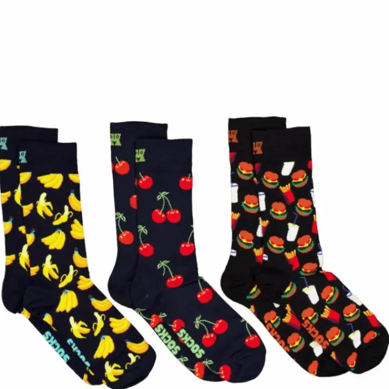 3-pack Food Socks Gift Set Navy