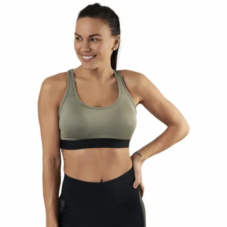 Padded Crossback Bra Green