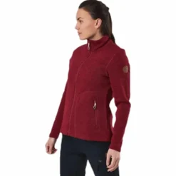 Paulina Melange Fleece Jacket Red