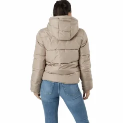 Pcbee New Short Puffer Jacket Silver Mink