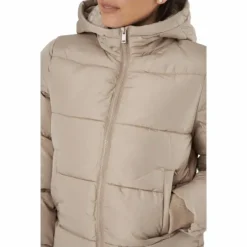 Pcbee New Short Puffer Jacket Silver Mink