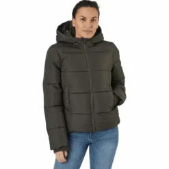 Pcbee New Short Puffer Jacket Black Olive