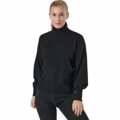 Pccava Ls High Neck Knit Bc Black