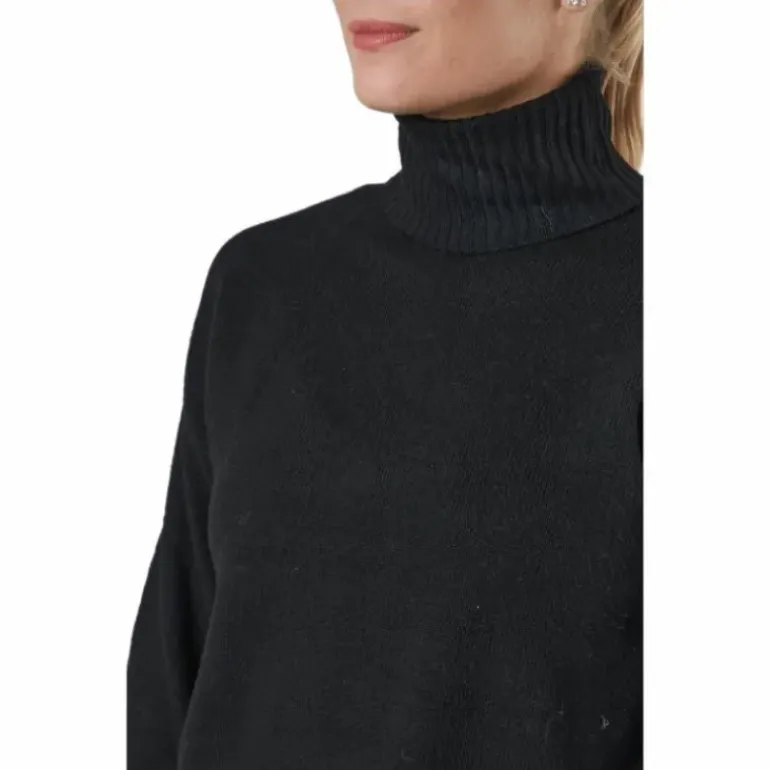 Pccava Ls High Neck Knit Bc Black