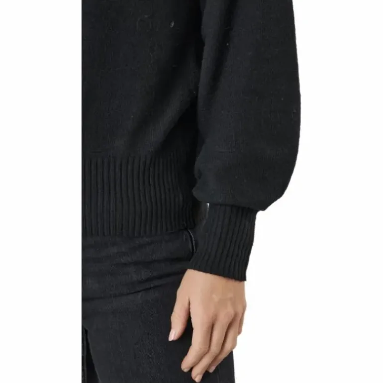 Pccava Ls High Neck Knit Bc Black