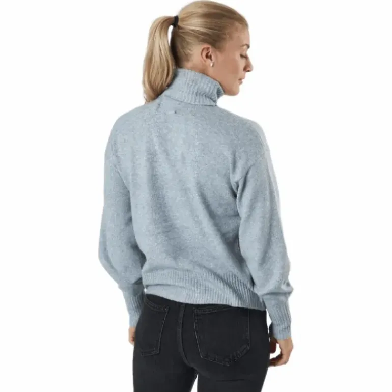 Pccava Ls High Neck Knit Bc Light Grey Melange
