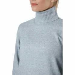 Pccava Ls High Neck Knit Bc Light Grey Melange