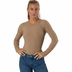 Pccrista Ls O-neck Knit Bc Silver Mink