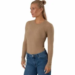 Pccrista Ls O-neck Knit Bc Silver Mink