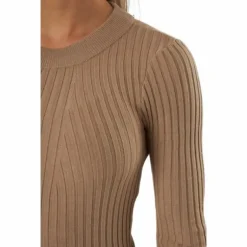 Pccrista Ls O-neck Knit Bc Silver Mink