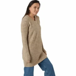 Pcellen Ls V-neck Knit Dress Silver Mink