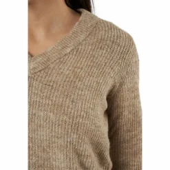 Pcellen Ls V-neck Knit Dress Silver Mink