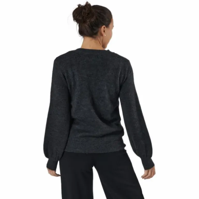 Pcperla Ls Knit Bc Dark Grey Melange