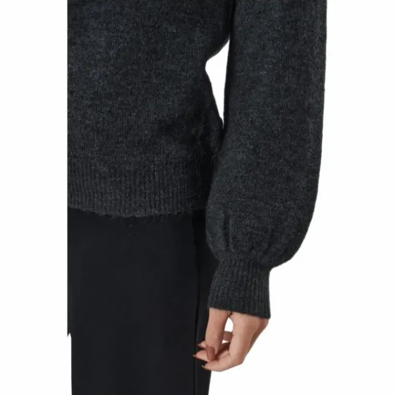 Pcperla Ls Knit Bc Dark Grey Melange