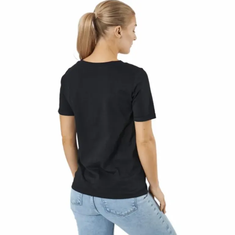 Pcria Ss V-neck Solid Tee Bc Black