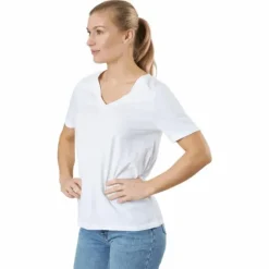 Pcria Ss V-neck Solid Tee Bc Bright White