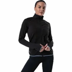 Performance Run Brushed Ls Zip Black