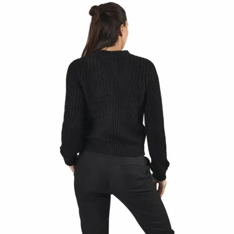 Petula Ls Knit Cardigan Black