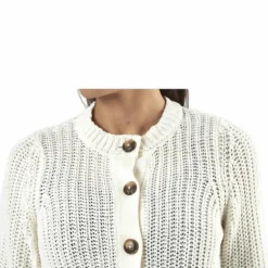 Petula Ls Knit Cardigan White
