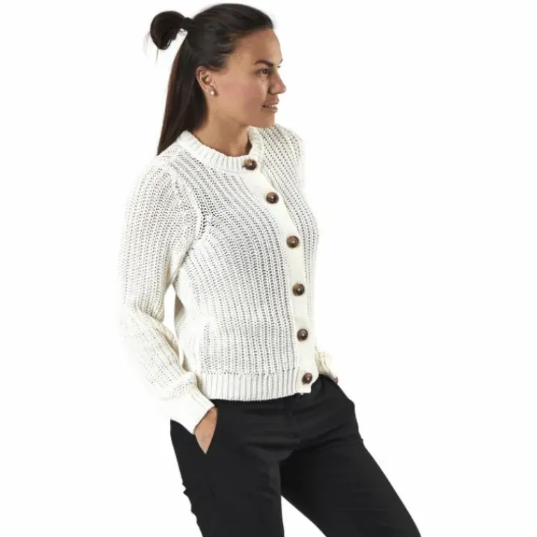 Petula Ls Knit Cardigan White