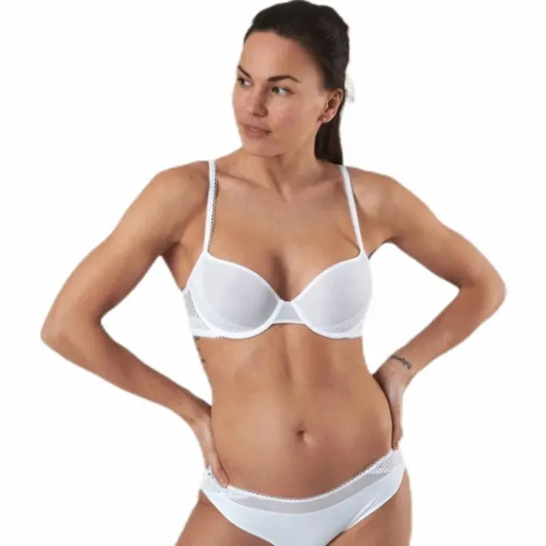 Pique Lace Lightly Lined Demi White