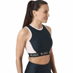 Power X Crop Top Black / Pink