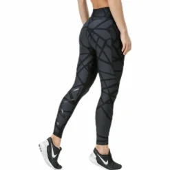 Print Mid-Rise Compression Tights W Black/Grey