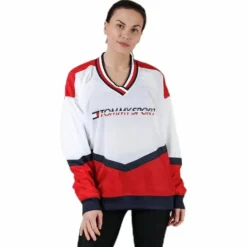 Pull Over Jacket With Iconic Rib Red