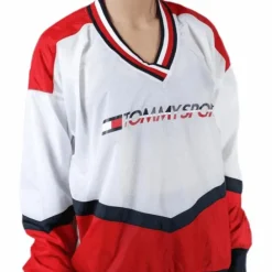 Pull Over Jacket With Iconic Rib Red