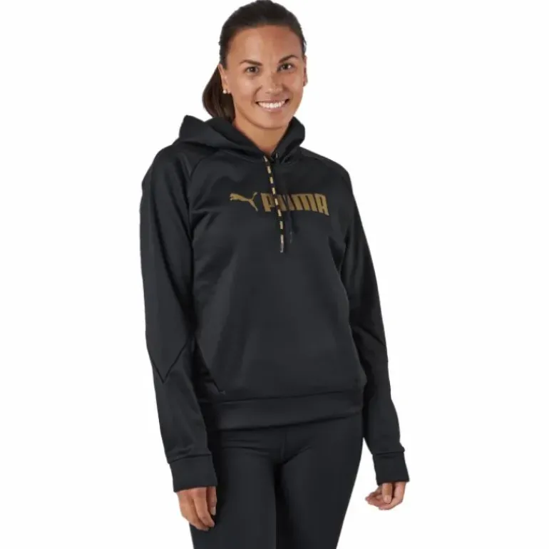 Puma Fit Tech Knit Po Hoodie Puma Black-metallic Gold