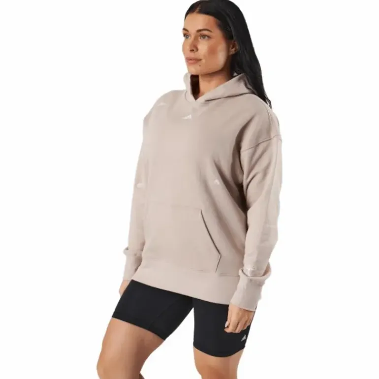 Relaxed Hoodie with Healing Crystals-Inspired Graphics Wontau/White
